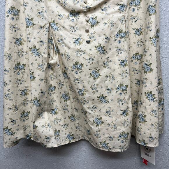 Cider Babydoll Milkmaid Dress Womens 1X Cotton Smocked Cottagecore Fairy Boho - Picture 4 of 15